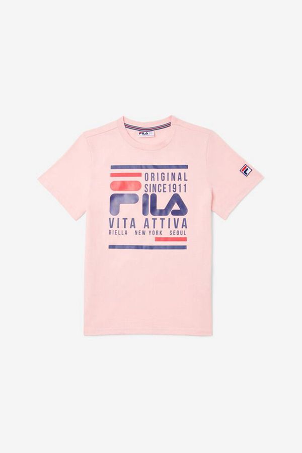 Fila Tričká Detske Ruzove - Sleeve Original Fitness Vypredaj - Slovakia 32785-XEGU